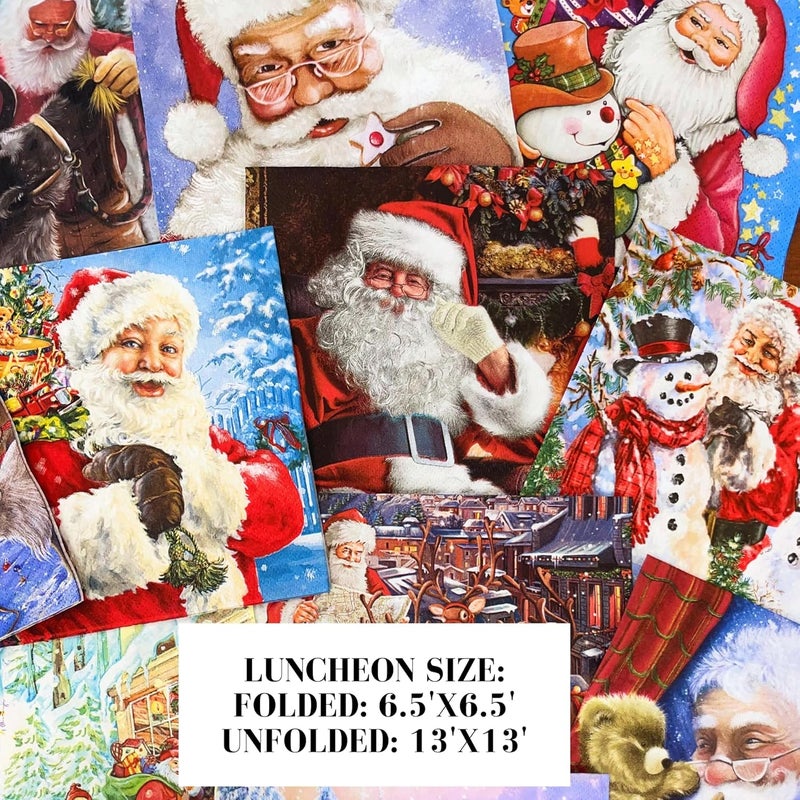 Keep Unique Mystery Pack Decoupage Paper Napkins, 20-ct Assorted Surprise Napkins, Decorative Napkins Santa for Art Craft Junk Journal, 20 Different Designs - Image 4